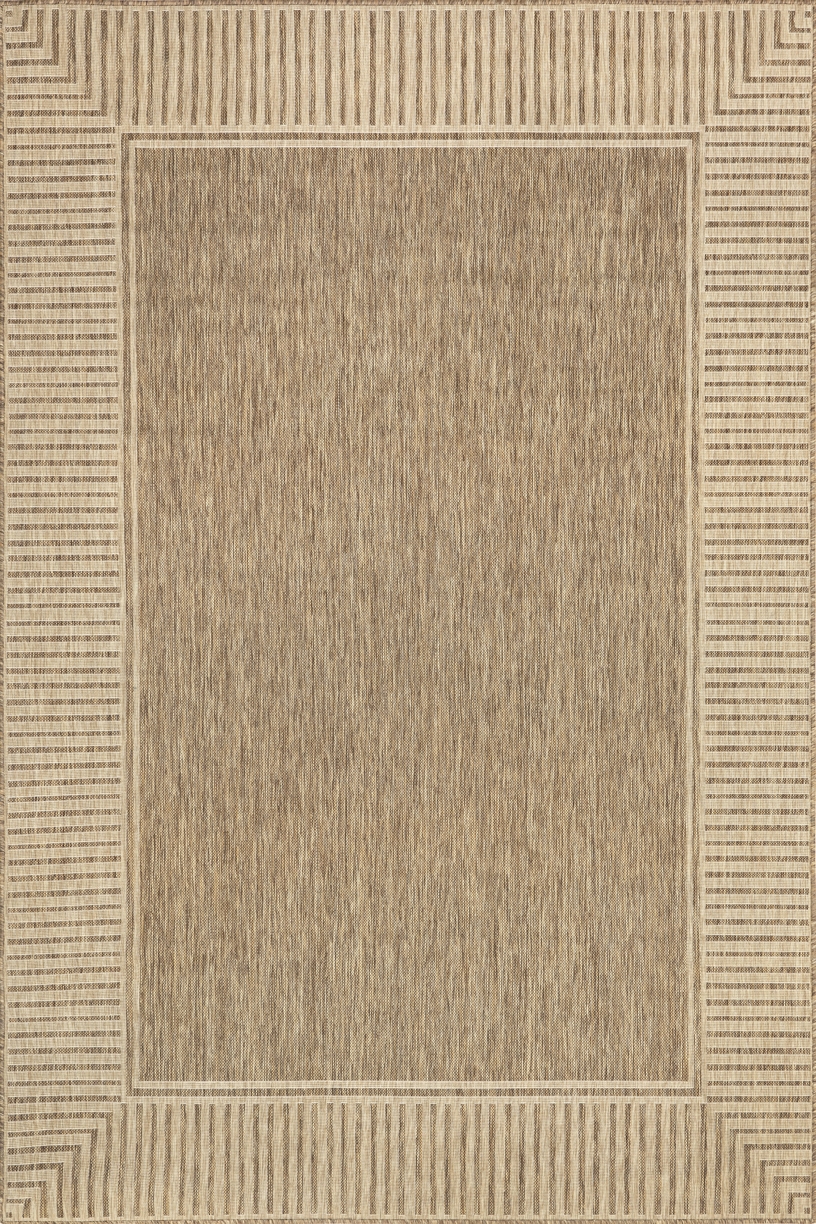 Ковер Striped Border для дома и улицы — светло-коричневый